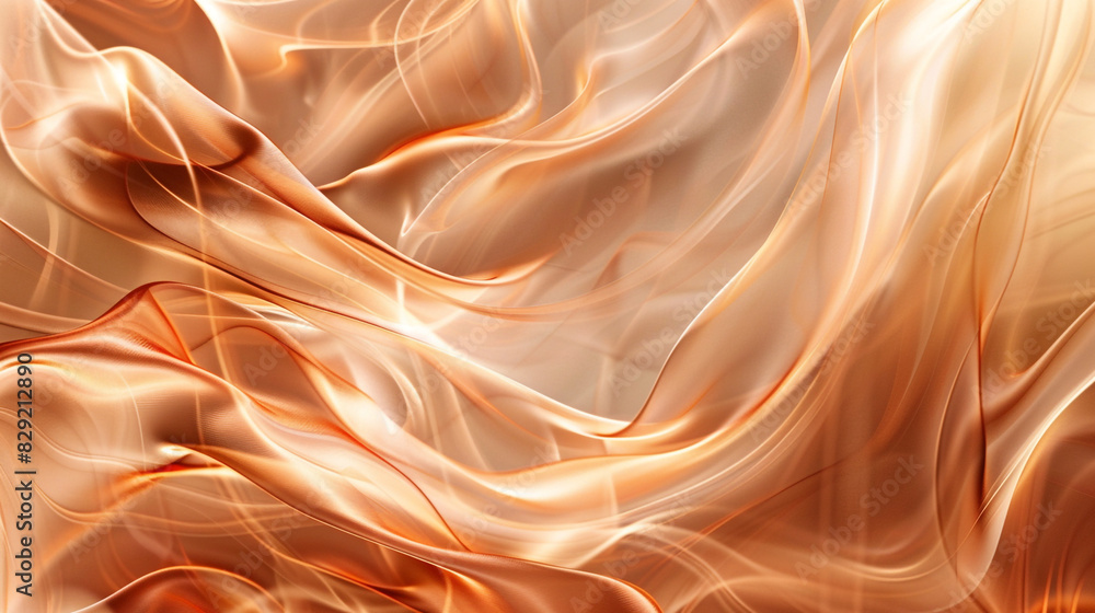 Fototapeta premium Radiant copper smoke waves create sophisticated and warm backgrounds.