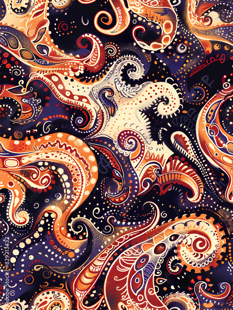 Abstract Paisley Swirl Pattern with Rich Colors
Abstract Paisley Swirl Pattern with Rich Colors