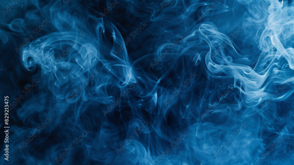 Obraz premium Swirling midnight blue smoke adds drama to any composition.