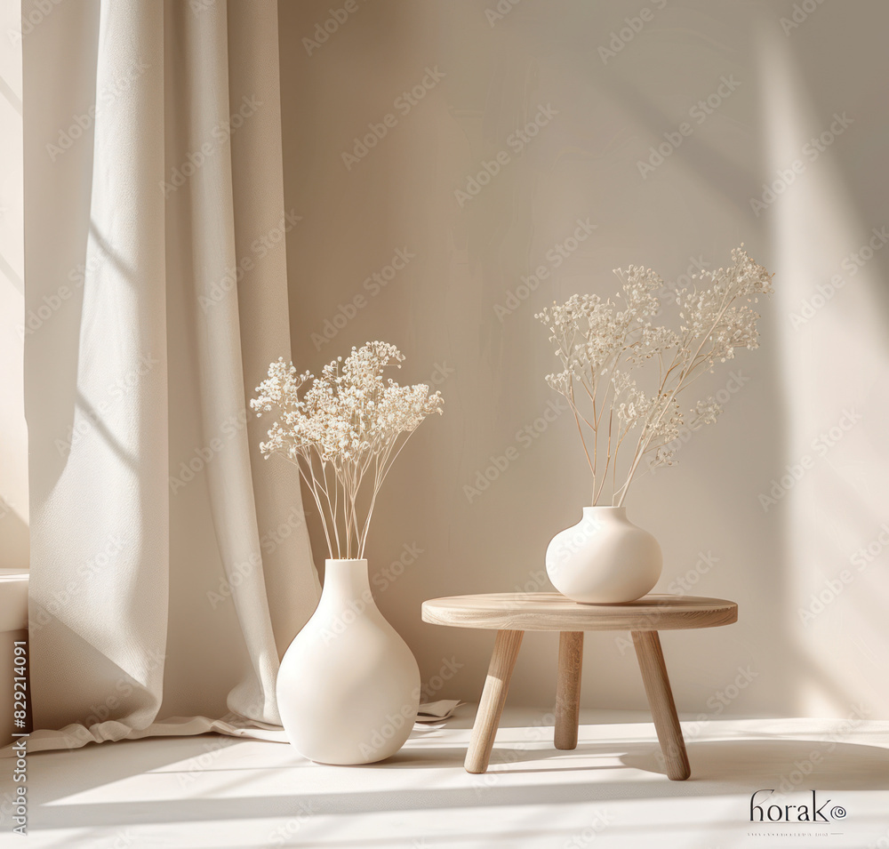 White ceramic vase minimalist style sofa and coffee White ceramic vase minimalist style sofa and coffee