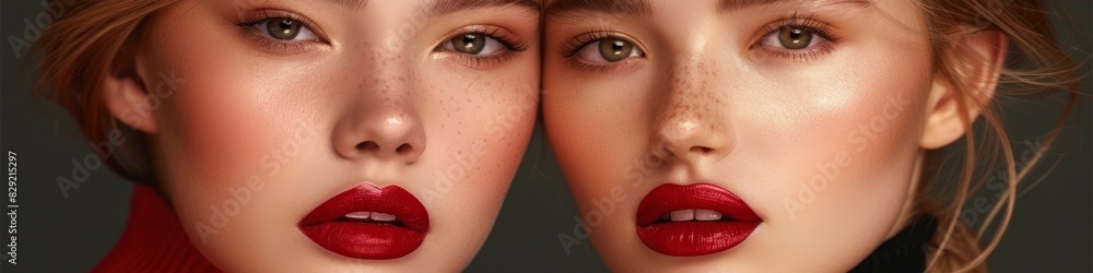 Obraz premium Panorama photo of a woman lips