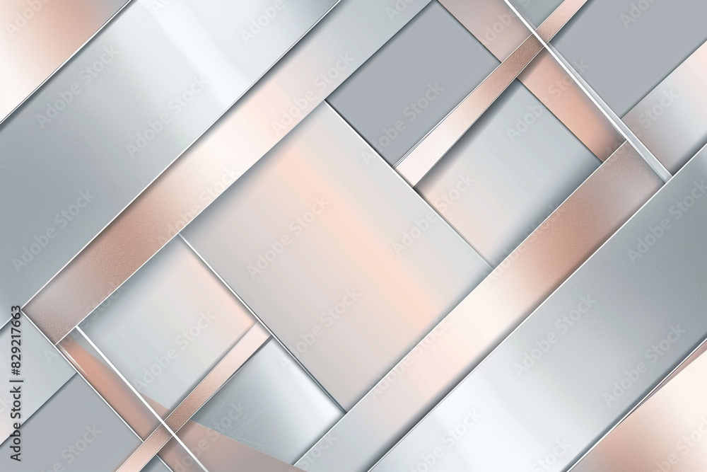 Duotone gradient with silver and rose gold geometric shapes, adding elegance. Duotone gradient with silver and rose gold geometric shapes, adding elegance.