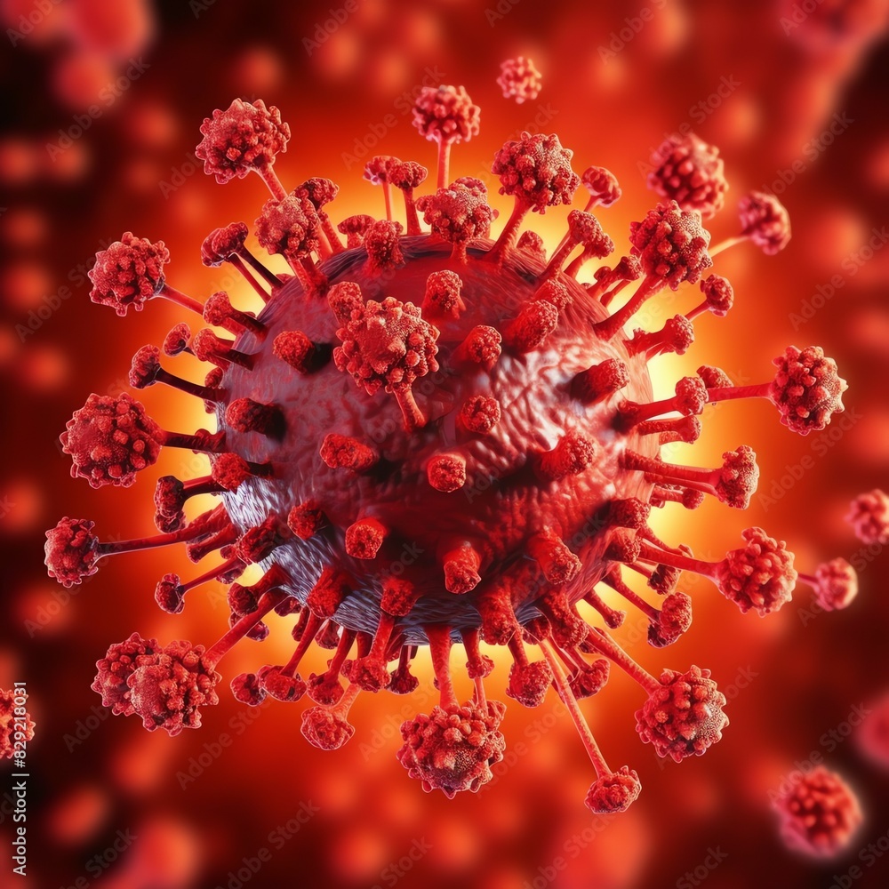 3D render of a medical with virus cells bacteria. Multiple realistic coronavirus particles floating 3D render of a medical with virus cells bacteria. Multiple realistic coronavirus particles floating