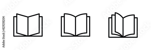 book icon set vector	