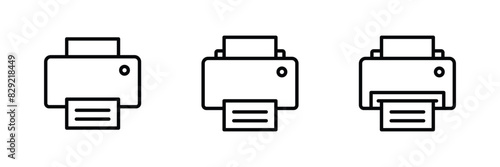 printer icon set vector	