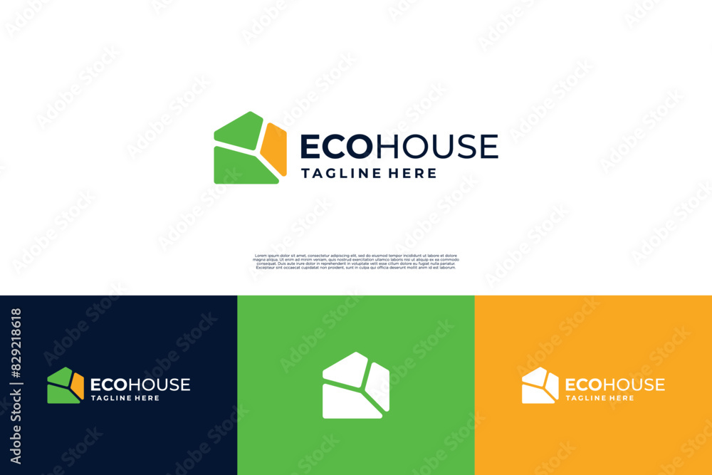 Simple green house logo design. Simple green house logo design.
