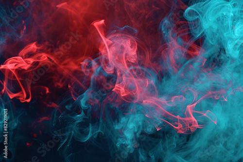 Neon red and aqua blue smoke loops create a bold, refreshing visual for events.