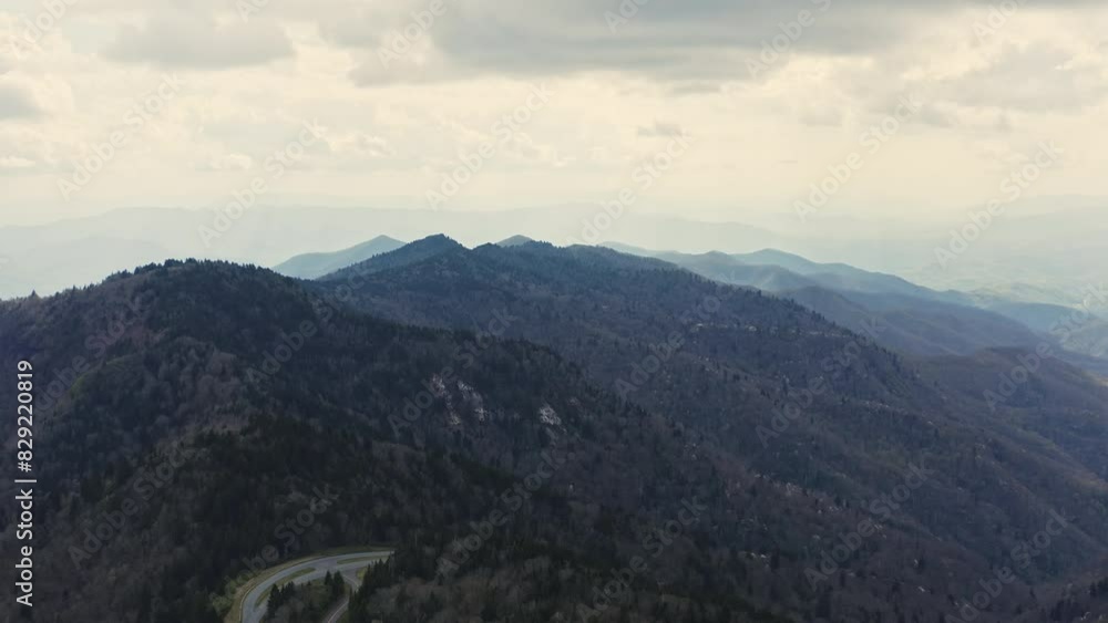 Scenic landscape view over Blue Ridge Mountains of North Carolina USA Scenic landscape view over Blue Ridge Mountains of North Carolina USA