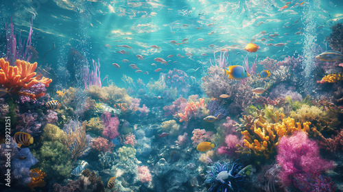 coral reef with fish © sehrish