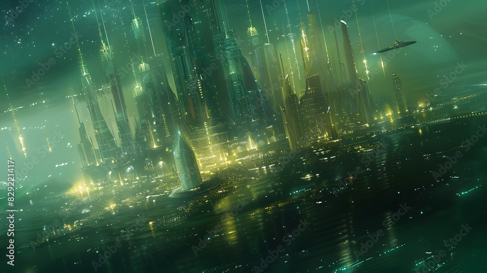 Futuristic glittering in space on black background. Futuristic glittering in space on black background.