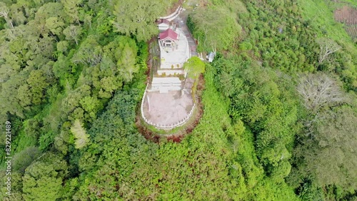 Aerial video of a foggy morning view in Pantan Terong, Takengon, Aceh photo