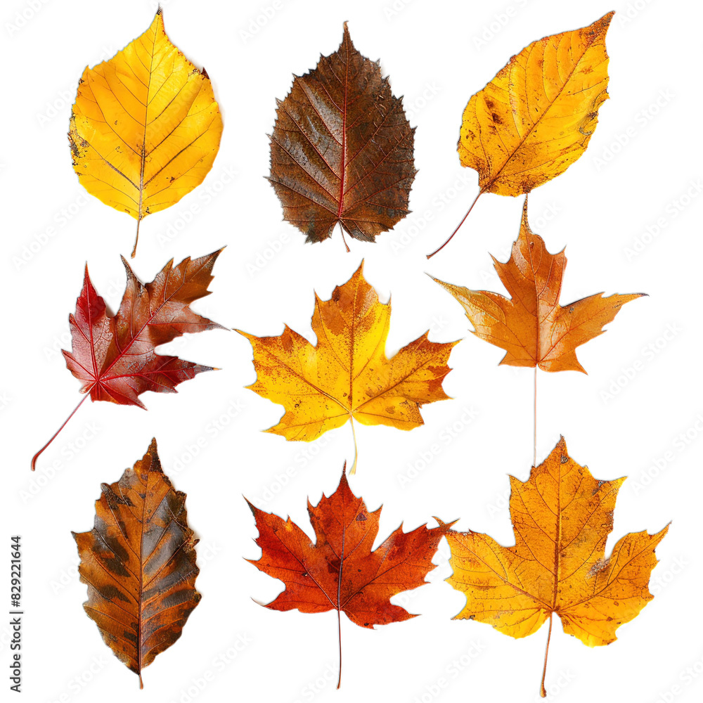 set of autumn leaves set of autumn leaves