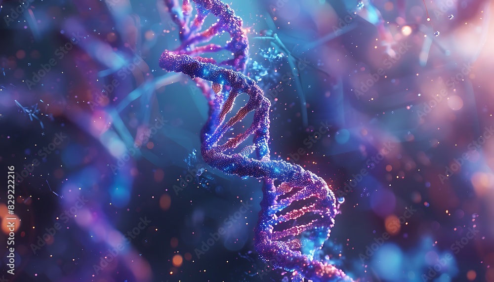 Futuristic DNA Helix in Biotechnology Futuristic DNA Helix in Biotechnology