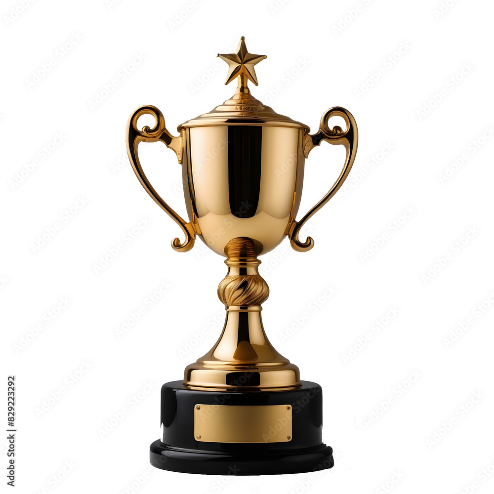 Fototapeta premium gold trophy cup isolated on white background