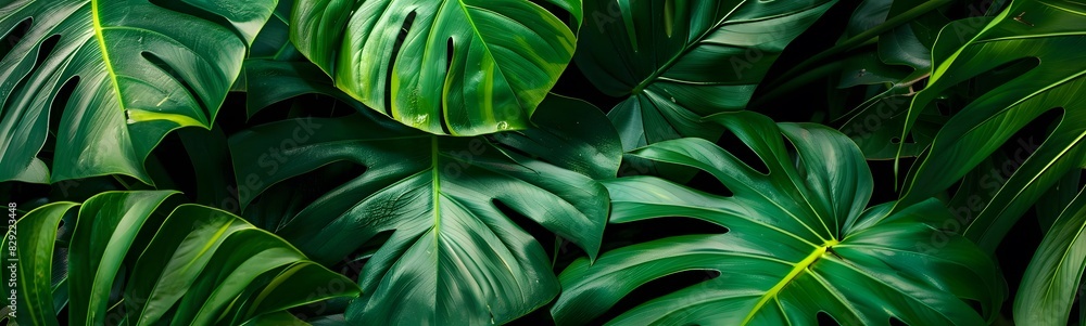 Fototapeta premium monstera leaves background