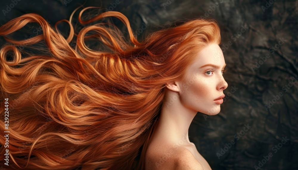 Obraz premium Beautiful woman with long hair in a portrait