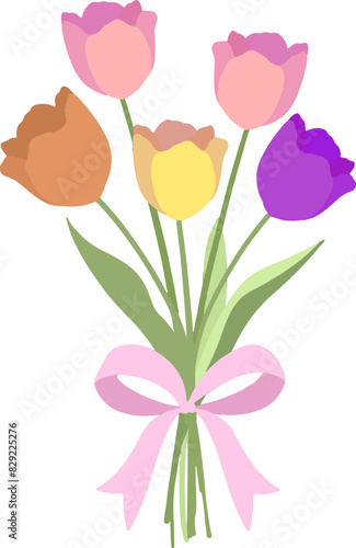 Bouquet of tulips illustration