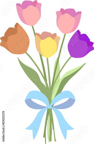Bouquet of tulips illustration