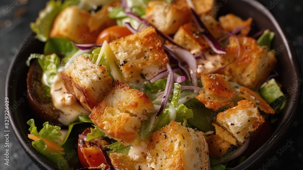 Crunchy crouton and cheesy salad Crunchy crouton and cheesy salad