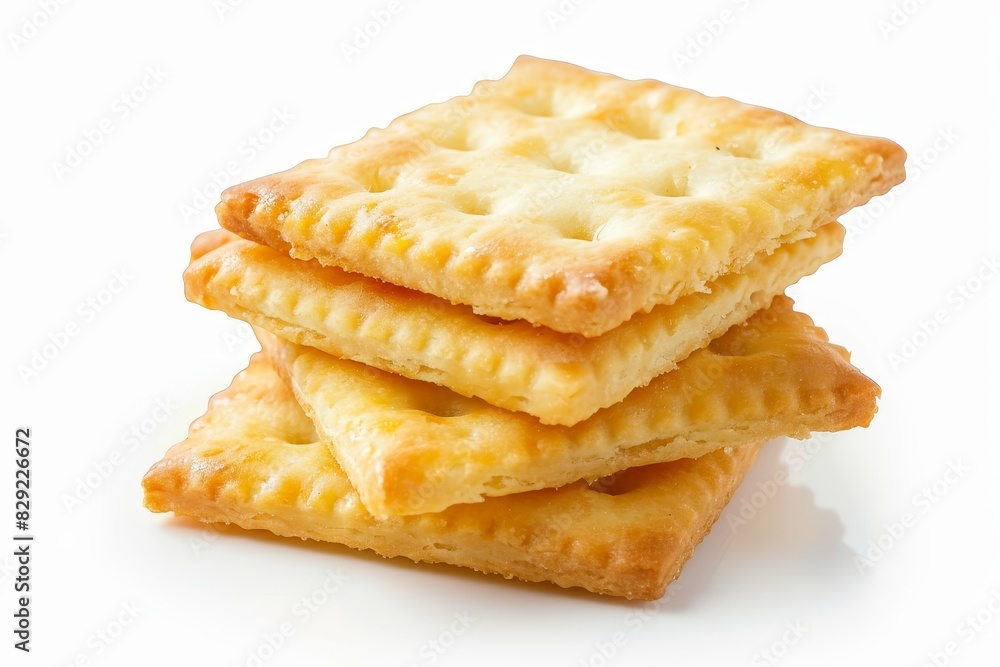 Cheese cream cracker on white background Cheese cream cracker on white background