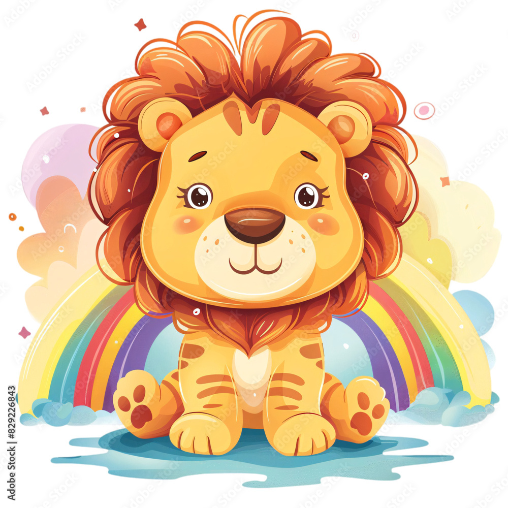 An endearing cartoon bunny with a fluffy tail hops beneath a radiant rainbow on a transparent background. The sweet and cheerful artwork is perfect for children�s books, stickers, and playful,clip art An endearing cartoon bunny with a fluffy tail hops beneath a radiant rainbow on a transparent background. The sweet and cheerful artwork is perfect for children�s books, stickers, and playful,clip art