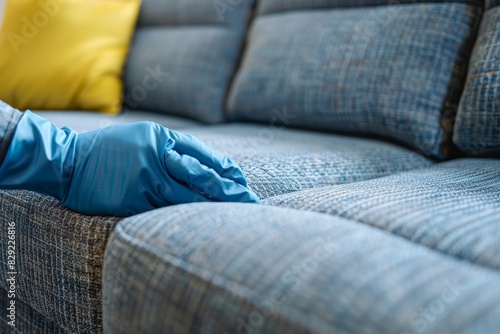 Chemical cleaning and extraction method used on sofa © LimeSky