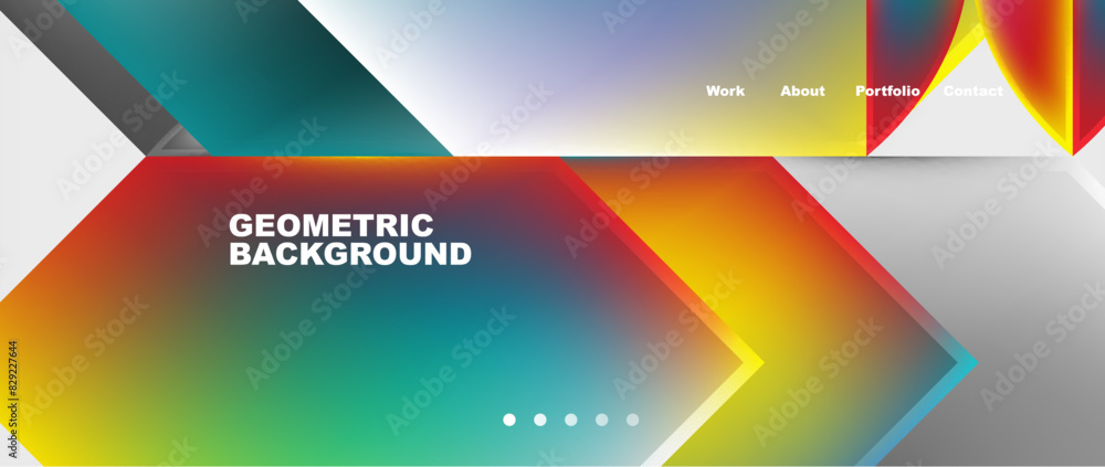 Abstract geometric shapes web design page. Vector Illustration For Wallpaper, Banner, Background, Card, Book Illustration, landing page