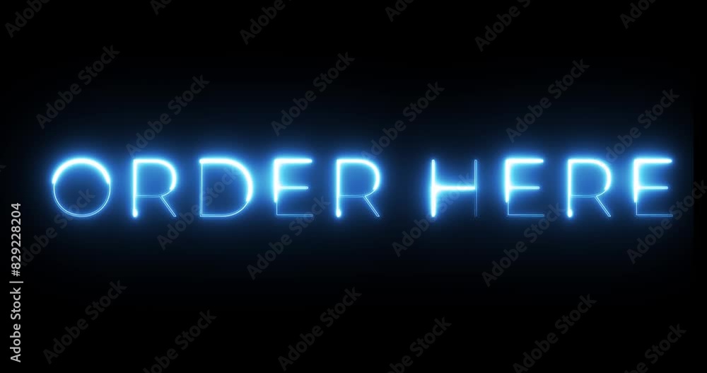 order here neon text animation order here neon text animation