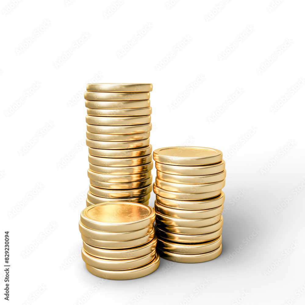 Golden Coin on White Background. 3D Illustration. File With Clipping Path. Golden Coin on White Background. 3D Illustration. File With Clipping Path.