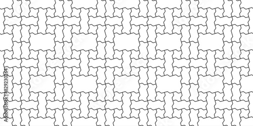 Zig zag paving blocks. Multi-tiles pattern. Seamless landscape interlocking subway brick texture in vector. Modern digital and print backdrop texture.	