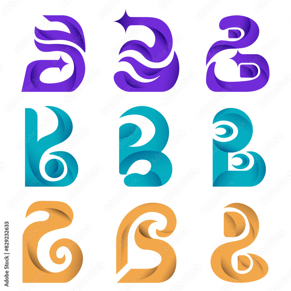 Vector Bundle Gradient B Modern Logo Vector Bundle Gradient B Modern Logo