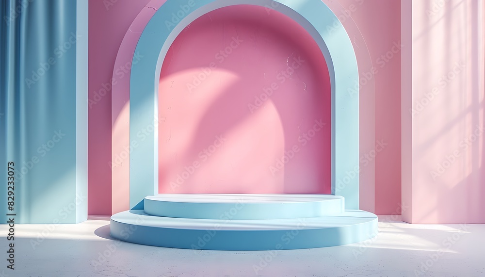Circle Podium in Pastel Light Scene Circle Podium in Pastel Light Scene