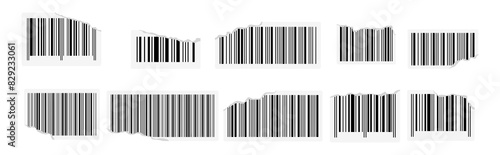 Ripped Barcode Sticker Set
