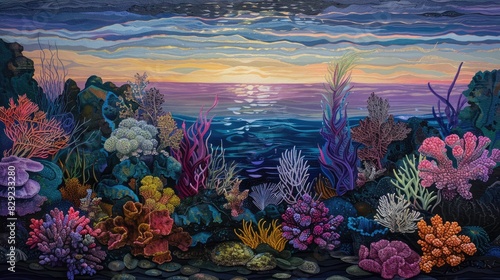 Unveiling the Intricate Beauty of Coral Rocks and Seaweed at Twilight