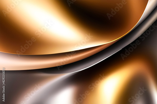 Luxurious Metallic Gradient Background with Smooth Transitions Between Silver, Gold, and Bronze Tones