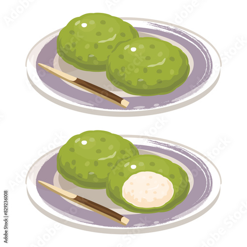 皿に盛られたずんだおはぎ