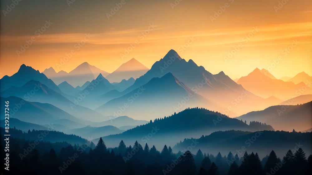 Fototapeta premium sunrise over mountains