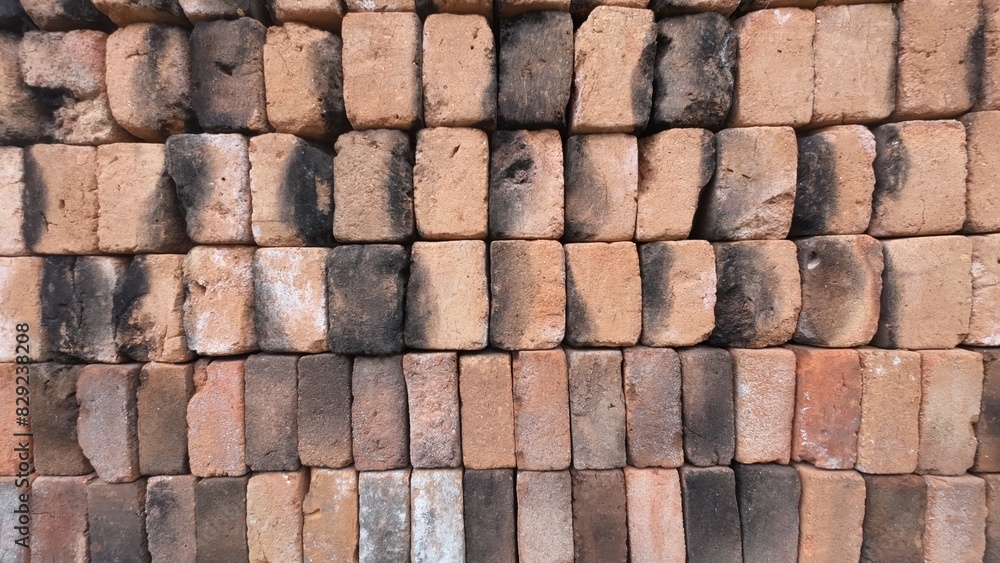Red brick clay background Red brick clay background
