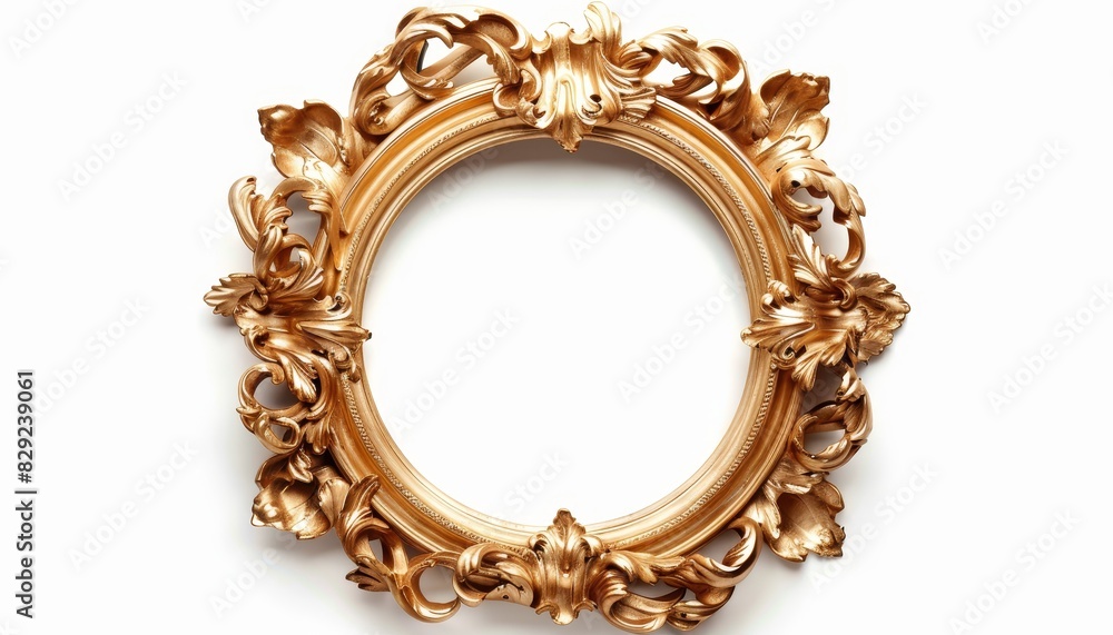 Gold frame White background Gold frame White background