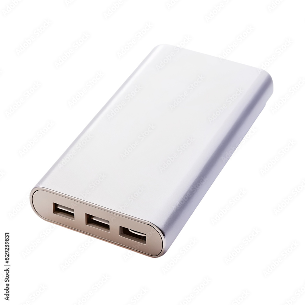 A white cell phone charger on transparent background A white cell phone charger on transparent background