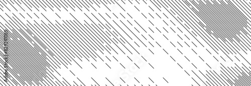 Diagonal dash line texture. Black slanted dashed lines pattern background. Straight tilt interrupted stripes wallpaper. Abstract dither rasterized grunge overlay. Vector wide dotted ripple texture photo