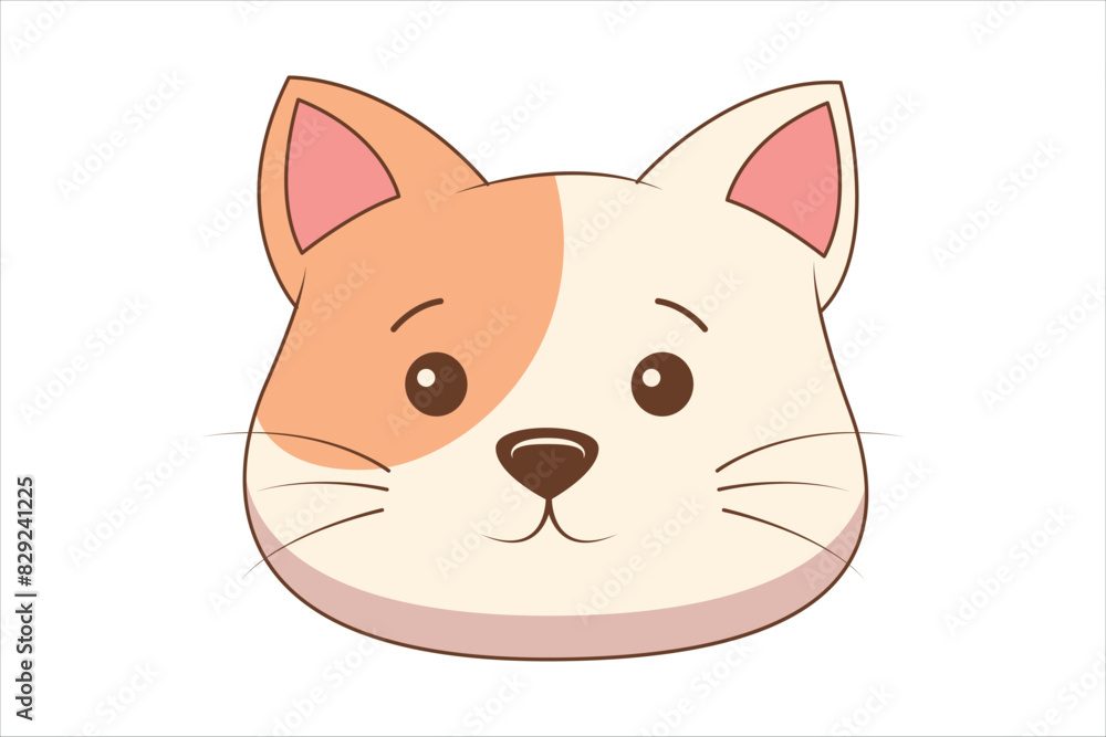 Cute Cat Flat Sticker Design Cute Cat Flat Sticker Design