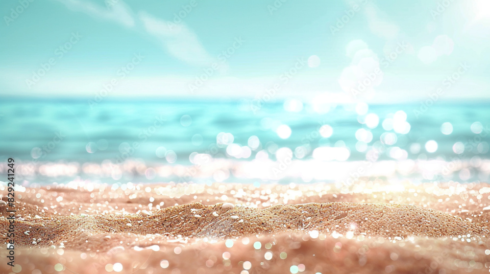 Tranquil beach scene with amber sands and delicate bokeh lights. Tranquil beach scene with amber sands and delicate bokeh lights.