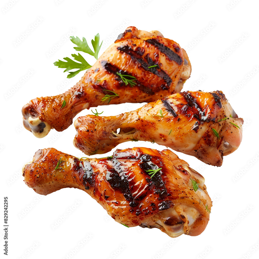 fast food grilled barbecue chicken isolated on transparent background fast food grilled barbecue chicken isolated on transparent background