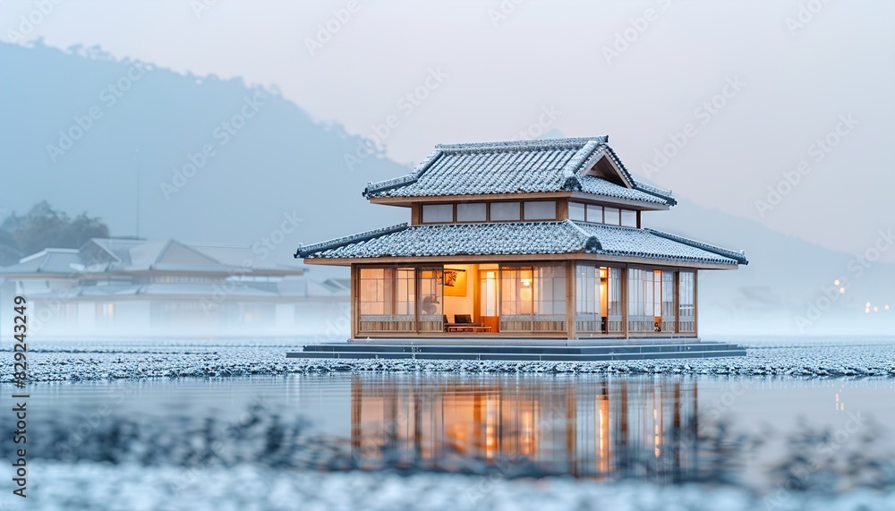 Fototapeta premium pavilion at the lake