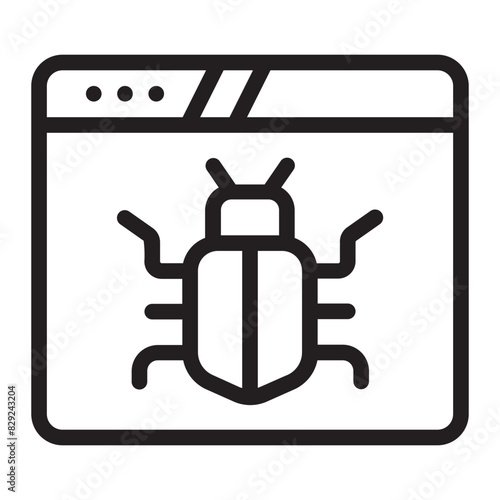 cyber attack line icon