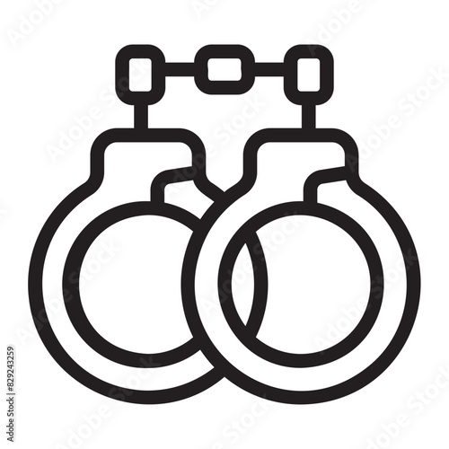 handcuffs line icon