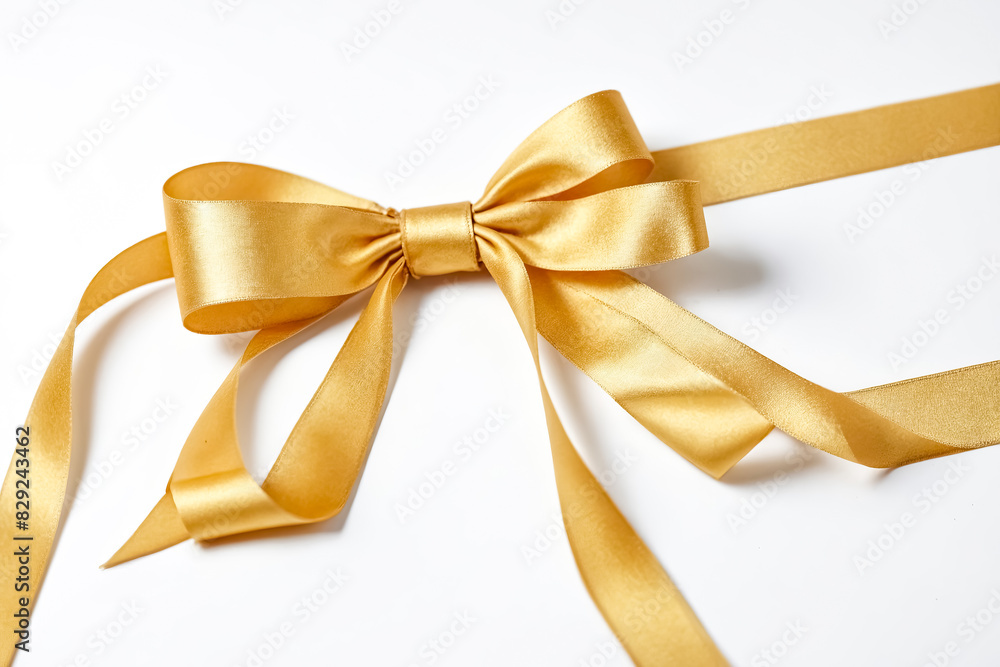 Golden Bow on White Background Golden Bow on White Background