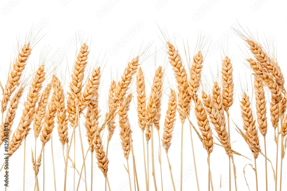 Golden Wheat Spikes Isolated On White Background Golden Wheat Spikes Isolated On White Background