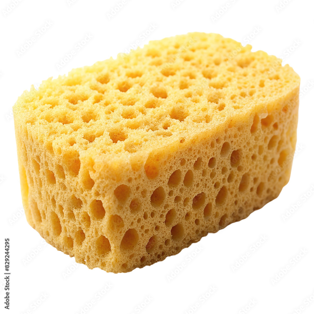 A yellow sponge with holes on transparent background A yellow sponge with holes on transparent background